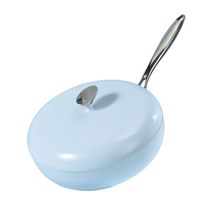 Wok Antiadherente de Piedra Maifan Yetele con Tapa, Fondo Plano, Compatible con Inducción y Estufa de Gas, Solo Lavar a Mano - Product Image 1