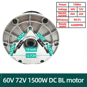 <span class=keywords><strong>Moteur</strong></span> à onde carrée à haute puissance 60V 72V 1500W pour tricycle électrique, arbre concave, <span class=keywords><strong>moteur</strong></span> à courant continu sans balais, aimant permanent, différentiel - Product Image 2
