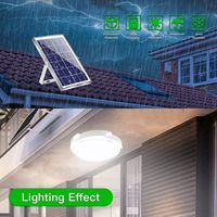 Lampes solaires LED télécommandées pour hangar Plafonnier solaire pour porche Granges Porches Ponts Garages Camping Plafonnier solaire d'intérieur
