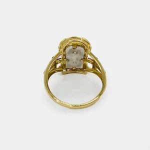 Duyizhao 14K chapado en oro Virgen María Señora Guadalupe Tri Color Rosa CZ Anillo Vintage Regalo - Product Image 3