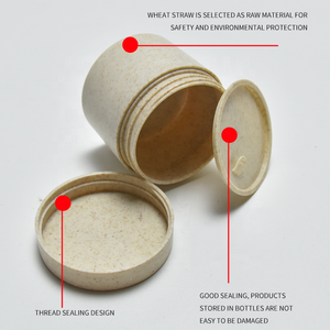 Bocaux en plastique de <span class=keywords><strong>paille</strong></span> de blé biodégradables avec couvercles, couleur et forme personnalisables, pour le stockage de cosmétiques, marque <span class=keywords><strong>VERSAILLES</strong></span> - Product Image 4