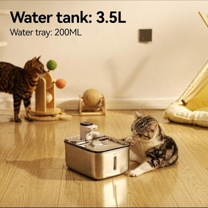 <span class=keywords><strong>Fontaine</strong></span> à eau pour animaux <span class=keywords><strong>de</strong></span> compagnie en acier inoxydable 304, 108 oz/3,2 L, filtration multiple, distributeur d'eau automatique pour chiens et chats - Product Image 6