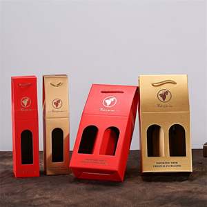 Bolsas de Regalo para Vino Tinto Reutilizables con Logotipo Personalizado, Paquete de 2, Papel Corrugado, Bolsa de Regalo de Papel para Vino Navideña, Venta al por Mayor - Product Image 6