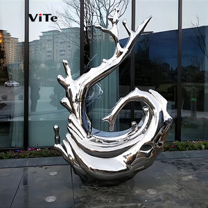 تمثال غزال أنيق من الفولاذ المقاوم للصدأ بألوان زاهية لتزيين الحدائق العامة في المناطق الحضرية - Product Image 3