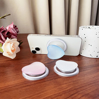 Nouvelle Tendance Style Ins Support Magnétique Pliable en Forme de Cœur Couleur Unie pour Téléphone, Socle pour Coque de Smartphone