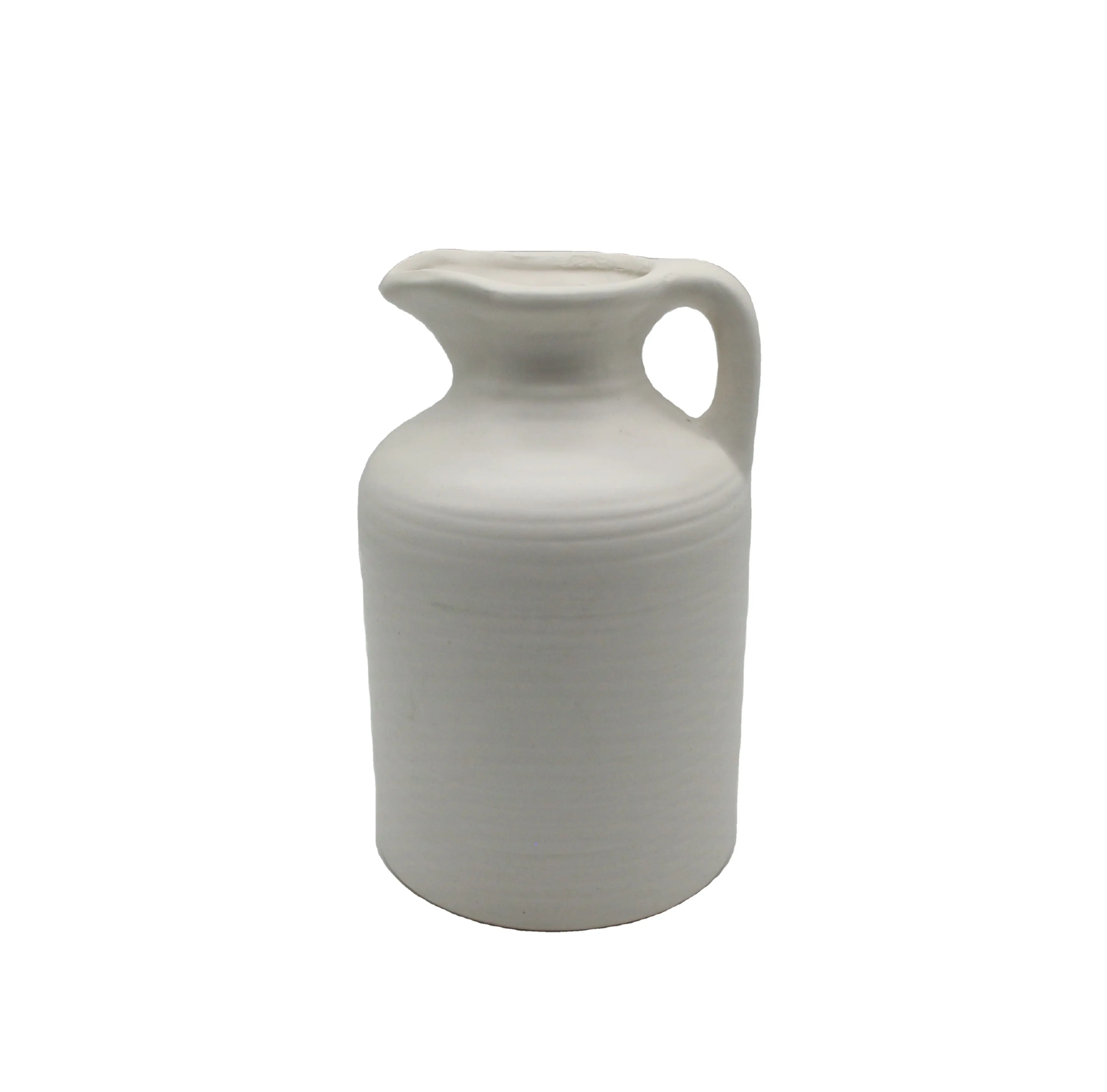 White Flower Vase for Centerpieces, Medium Farmhouse Vase Set for Shelf