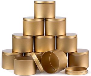 Custom Logo Tinplate Gift/Craft Round <b>Metal</b> Jar Storage <b>Packaging</b> Gold Candle Tin Can for Candy for Candy - Product Image 1