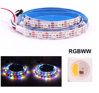 Bande lumineuse LED flexible adressable 5M/16.4ft Pixel TM1814 DC12/24V 4IN1 RGBW 300LEDs