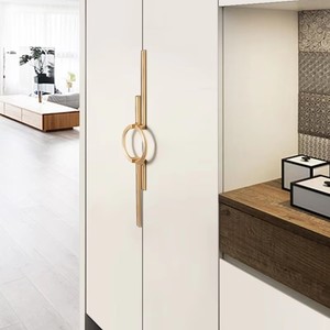 Kenop pintu kabinet seng pegangan panjang bundar High-End minimalis Modern dan kenop lemari pakaian untuk ruang tamu - Product Image 2