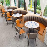 Ensemble de banquettes de restaurant, mobilier de restauration commercial, design nordique moderne, canapé, table, chaise, café, hôtel, restaurant, cantine