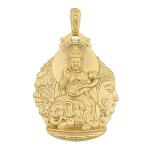 Collier pendentif totem bouddhiste vintage en acier inoxydable pour la fabrication de bijoux - Product Image 6