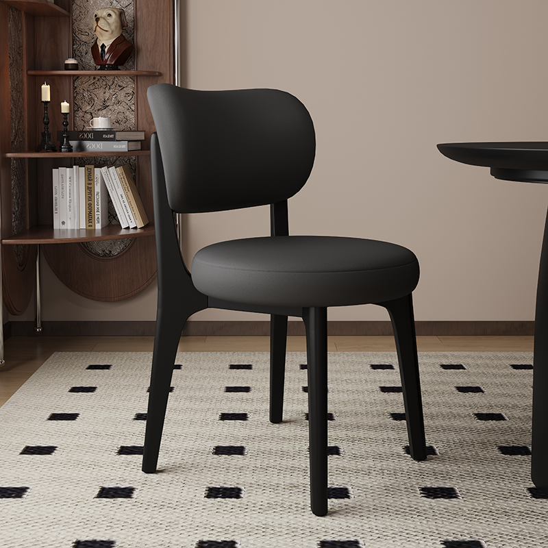 Black Wooden Frame + Microfiber Leather Black