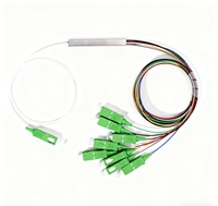 Divisor de fibra óptica micro de tubería de acero PLC 1 minuto 8/2/4/16/32sc/APC Mini tipo divisor óptico Cables de comunicación