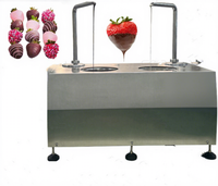 Distributeur de chocolat chaud commercial à double tête Fontaine de fusion automatique pour machine à chocolat d'enrobage de fraises