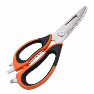 <b>Kitchen</b> <b>Scissors</b> Stainless Steel Orange And Black Straight Head Multi Functional For Meat Bone Cutting Home Use - Product Image 3