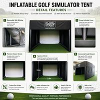Tente de simulateur de golf gonflable, cabine mobile d'entraînement de golf avec écran d'impact, taille et logo personnalisés pour événements et clubs
