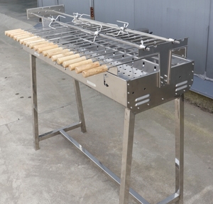 Parrilla de barbacoa de carbón de Chipre alto Asador chipriota griego Asador Carro automático portátil de acero inoxidable Premium para uso alimentario - Product Image 4