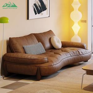 Sofá de Tres Plazas de Diseño Italiano Minimalista Retro, Diseño de Nube, Color Crema para Espacios Pequeños, Venta al por Mayor de Fábrica Wayon Foshan - Product Image 3