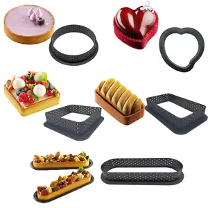 Perforated Cake Mousse Round Tart Rings Baking Dessert Tools Heat-Resistant Plastic Perforated Tart Ring