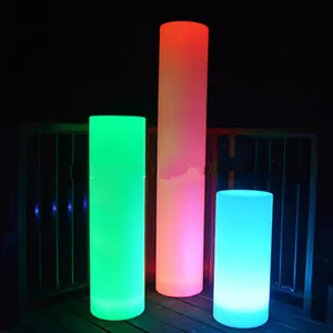 Lampada da terra cambiante di colore rgb del vaso di fiori cilindrico luminoso della luce della colonna di nozze che sta le luci notturne di rgb