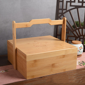 Boîte de rangement pour pâtisserie en bambou, boîte rectangulaire artisanale pour emballages cadeaux - Product Image 3