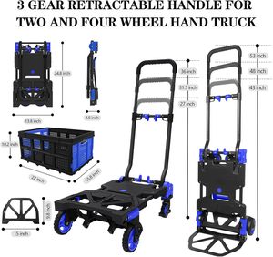 भारी शुल्क एल्यूमीनियम फोल्डेबल प्लेटफॉर्म कार्ट चार पहिया अनुकूलन योग्य ओएम फ्लैटबेड हैंड ट्रॉली - Product Image 3