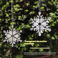 Pendentif flocon de neige en acrylique transparent, décoration de sapin de Noël, arrangement de scène de mariage, flocon de neige