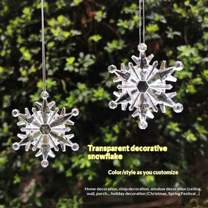 Pendentif flocon de neige en acrylique <span class=keywords><strong>transparent</strong></span>, décoration de sapin de Noël, arrangement de scène de mariage, flocon de neige - Product Image 1