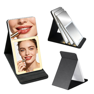 Miroir de maquillage pliable personnalisé, miroir grossissant éclairé, miroir de beauté de bureau personnalisé - Product Image 1