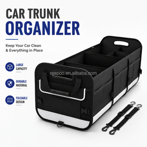 Organisateur de coffre de voiture pliable multifonction en tissu Oxford de qualité supérieure, boîte de rangement pour coffre de voiture, SUV - Product Image 1