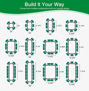 32 "x 3.5ft X 8ft Aluzinc亜鉛亜鉛メッキプランターボックスモジュラー段ボール金属上げガーデンベッドキットブレースロッド付き32" 背の高い12 in 1 - Product Image 5