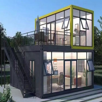 Vente en gros de maisons modernes préfabriquées en conteneur plat prêtes à monter Petite maison en conteneur préfabriquée à double couche 3 en 1