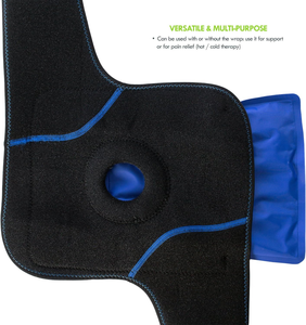 Enveloppe de thérapie chaud-froid antidérapante pour le <span class=keywords><strong>genou</strong></span>, soutien de compression ergonomique avec pack de gel amovible, genouillère réutilisable pour soulager la douleur - Product Image 4