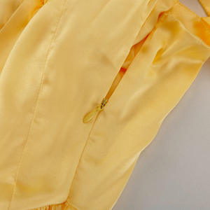 2025 Casual alla moda corsetto senza spalline a tubo corsetto aderente e svasato giallo abiti corti da donna abito estivo da donna - Product Image 6
