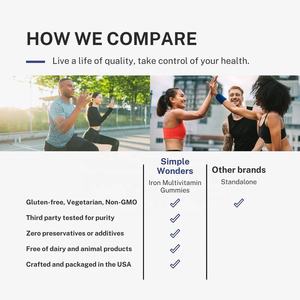 Integratore di ferro con vitamina C, A, vitamine B complesso, biotina e zinco Gummies di ferro Vegan Gummies di ferro per adulti pillole di ferro capsule - Product Image 5