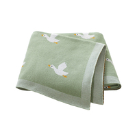 Couverture en coton Oeko-tex Mimixiong à motif jacquard d'oies pour apaiser et réchauffer les nouveau-nés, cadeau de naissance, couvertures douillettes