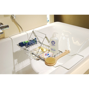 Organizer da Bagno di Lusso in Acciaio Inossidabile Antiruggine, Ripiano Espandibile per Vasca con Supporto per Vino e Libri - Product Image 2