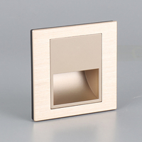 Applique murale de couloir intérieur en aluminium brossé encastré pour chambre à coucher escalier doré lumières de marche à led