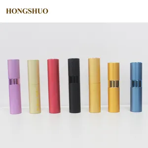 Customizable 5ml Flip Top Perfume Bottle With Durable Aluminium Silicone Plastic Shell Glass Liner Easy Carry Rotating Design