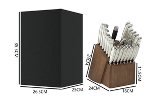 Ensemble <span class=keywords><strong>de</strong></span> <span class=keywords><strong>couteaux</strong></span> <span class=keywords><strong>de</strong></span> cuisine avec manche en bois en acier inoxydable, <span class=keywords><strong>de</strong></span> haute qualité, avec <span class=keywords><strong>bloc</strong></span> d'acacia, 23 pièces - Product Image 5
