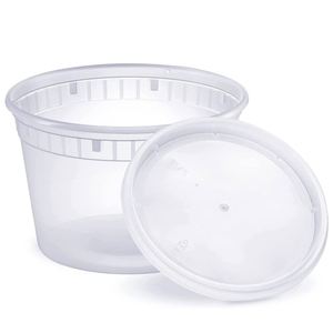 Contenants alimentaires en plastique Freshware de 16 oz avec couvercle anti-fuite pour la conservation des aliments - Product Image 6