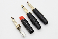 Colokan bisu 6.35MM 2 tiang, konektor kawat Mono 6.35MM colokan pria berlapis emas, konektor mikrofon