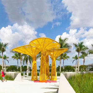 Personalizado al aire libre lluvia caída cascada árbol de acero inoxidable cortina de agua escultura Metal artesanía producto - Product Image 3