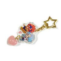 Porte-clés personnalisés en acrylique transparent à succès, breloques en plastique anime avec adorables pendentifs en forme de cœur