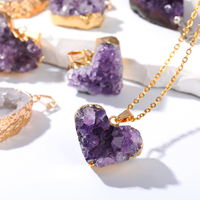 JD GEMS Vente en gros de pendentifs en améthyste/agate/tourmaline/citrine/quartz violet/quartz rocheux/quartz rouge naturels de 20 à 50 mm, idéal pour la création de bijoux DIY
