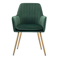 Chaise de salle à manger rembourrée certifiée EN 16139 avec accoudoirs et pieds en métal, vente en gros directe d'usine