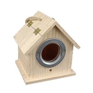 Toptan ucuz küçük bitmemiş el işi lüks ahşap dekore bahçe kapalı açık Birdhouse ile kolay temiz - Product Image 2