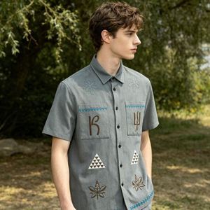 Polyester Cotton Men's Short Sleeve Shirt Orignal <b>Camera</b> Pic Men's Short Sleeve Shirt With Pocket Blank Shirts For Embroidery - Product Image 3