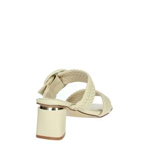Sandalias de Tacón para Mujer Laura Biagiotti, Color Beige, con Tira Tejida y Tacón Cuadrado - Product Image 3