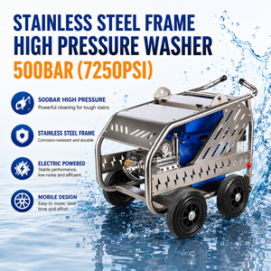 EU 500Bar 7250PSI High Machine SS304 18L/min 380V High <b>Cleaners</b> for Sewer Cleaning - Product Image 3